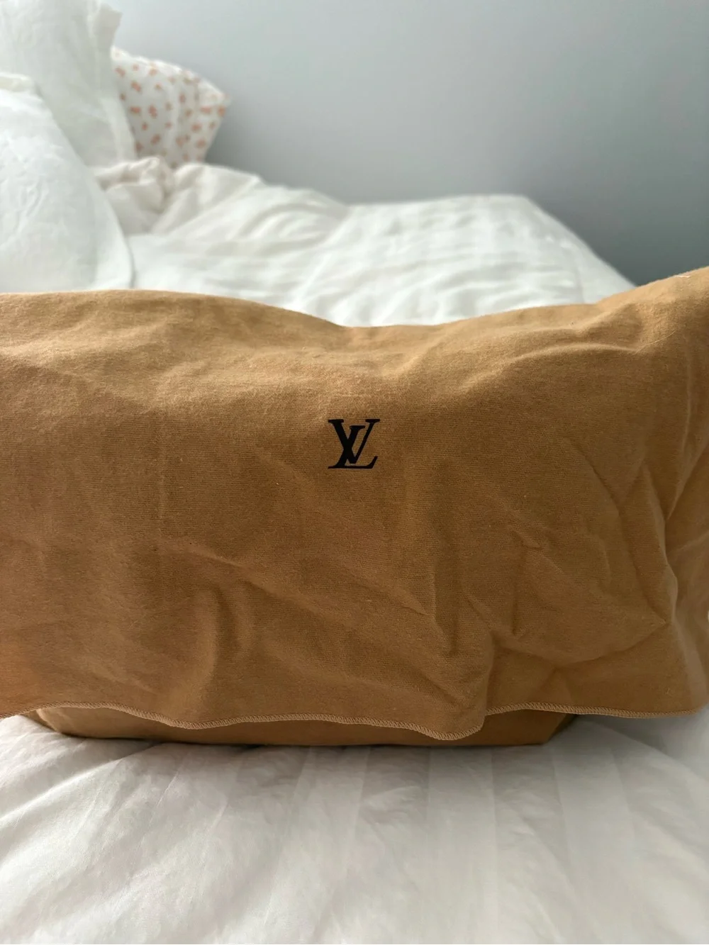 Authentic Louis Vuitton Brown Damier Canvas Bag with Gold Hardware
